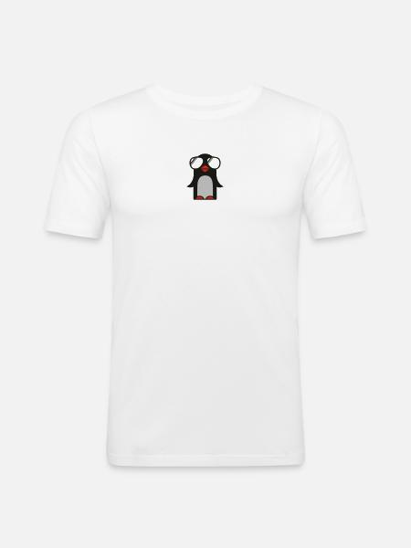 funky pinguin - Men's Slim Fit T-Shirt - white