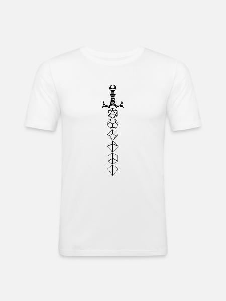 Dungeon Dice Sword - Men's Slim Fit T-Shirt - white