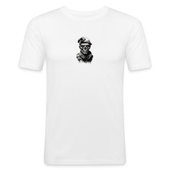 Zombie Soldier - Men's Slim Fit T-Shirt - white - Front - Nik (191cm)