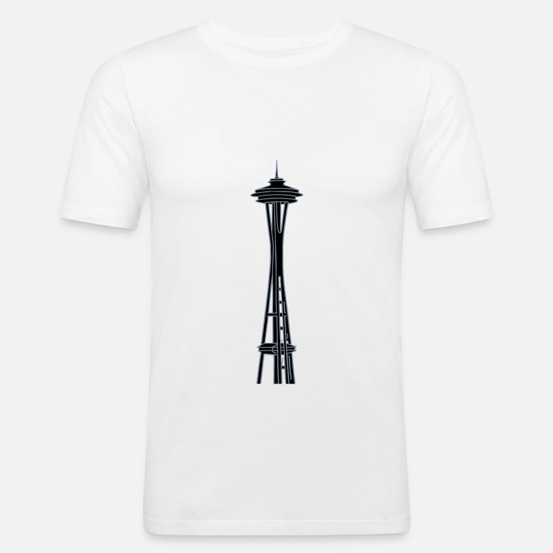 Space Needle in Seattle 2 - Men's Slim Fit T-Shirt - white