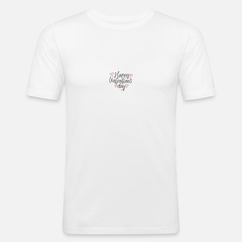 Joyeuse Saint-Valentin - T-shirt près du corps Homme - blanc