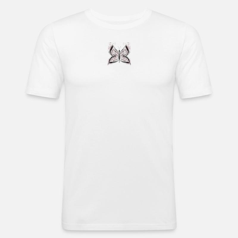 Butterfly - Männer Slim Fit T-Shirt - Weiß