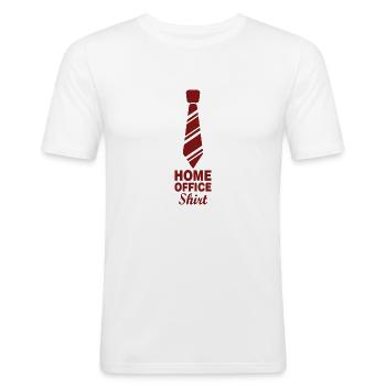Krawatte Geschenk Shirt Homeoffice Arbeit - Männer Slim Fit T-Shirt - Weiß - Vorne - Nik (191cm)