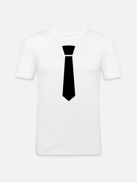 Cravate - T-shirt près du corps Homme - blanc