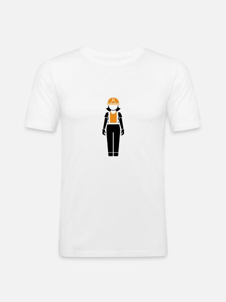 Construction Worker Woman - Men's Slim Fit T-Shirt - white