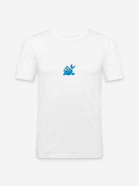 fish boy - Männer Slim Fit T-Shirt - Weiß