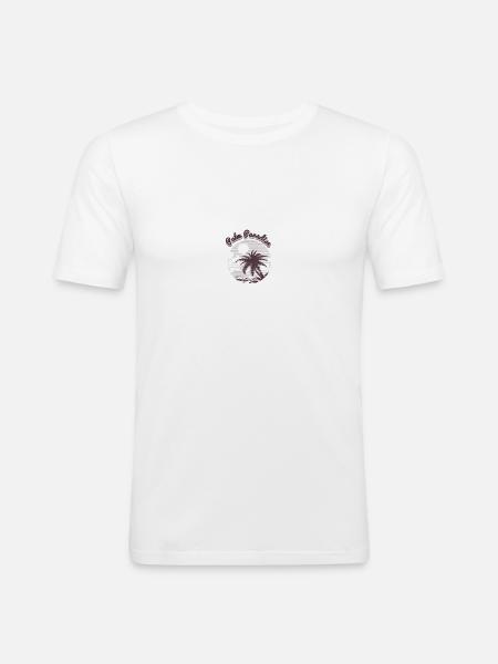 Sommer - Männer Slim Fit T-Shirt - Weiß