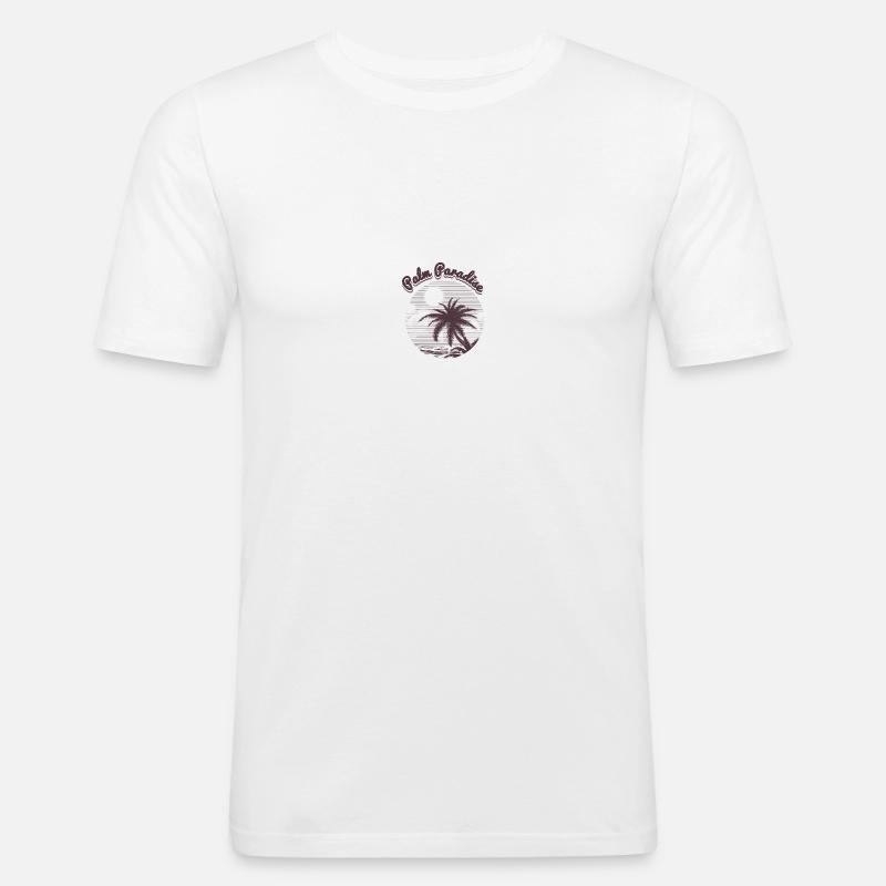 Sommer - Männer Slim Fit T-Shirt - Weiß