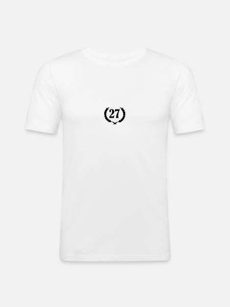 lorbeerkranz_27 - Männer Slim Fit T-Shirt - Weiß