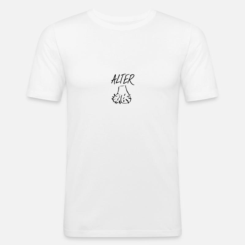 Alter Sack Lustige Geschenkidee - Männer Slim Fit T-Shirt - Weiß