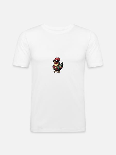 Chicken Comic Cool Summer - Men's Slim Fit T-Shirt - white