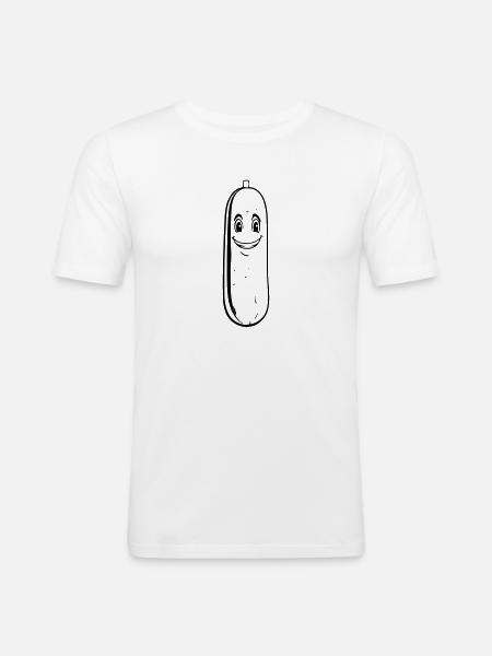 Cucumber Outline - Men's Slim Fit T-Shirt - white