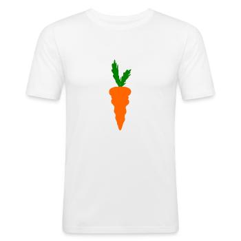 carrot - Men's Slim Fit T-Shirt - white - Front - Nik (191cm)