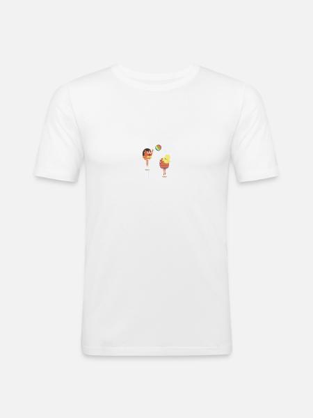 Sommer - Männer Slim Fit T-Shirt - Weiß
