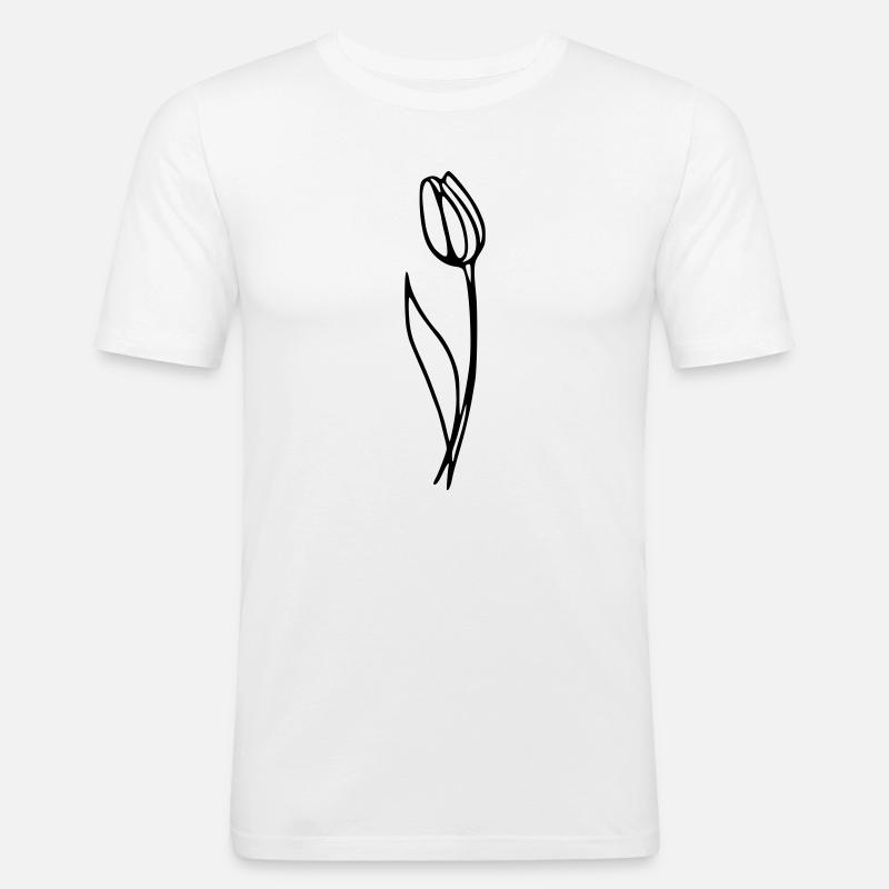 Tulpe - Männer Slim Fit T-Shirt - Weiß