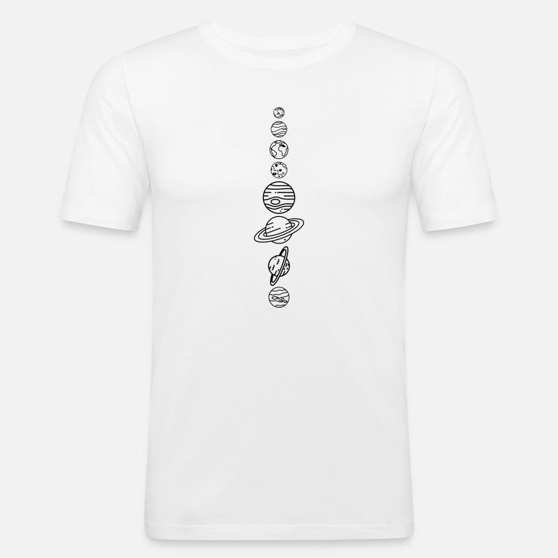 Sonnensystem Planeten – Solar System Weltraum - Männer Slim Fit T-Shirt - Weiß