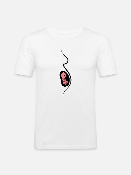 Pregnant Baby - Men's Slim Fit T-Shirt - white