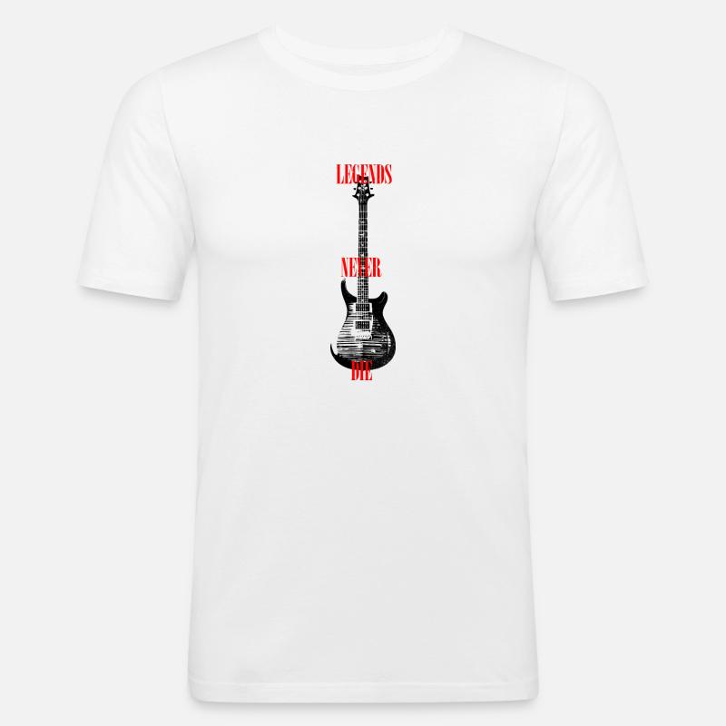 Legends never die - guitar - Männer Slim Fit T-Shirt - Weiß