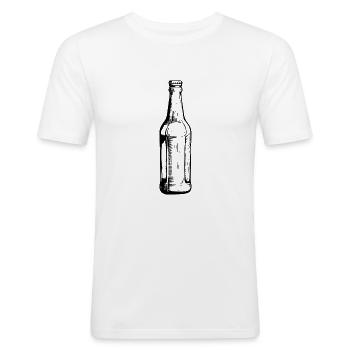 Bierflasche Bier - Männer Slim Fit T-Shirt - Weiß - Vorne - Nik (191cm)