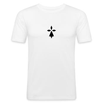 blanche hermine - T-shirt près du corps Homme - blanc - Devant - Nik (191cm)