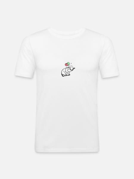 Balloon_Elefant - Men's Slim Fit T-Shirt - white