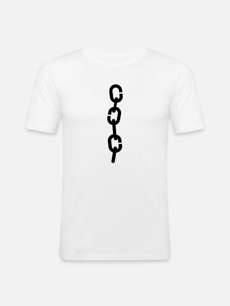 Kette - Männer Slim Fit T-Shirt - Weiß