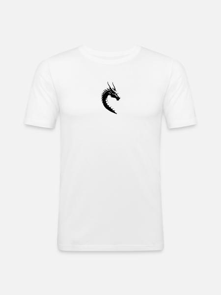Long - Chinesischer Drache - Männer Slim Fit T-Shirt - Weiß