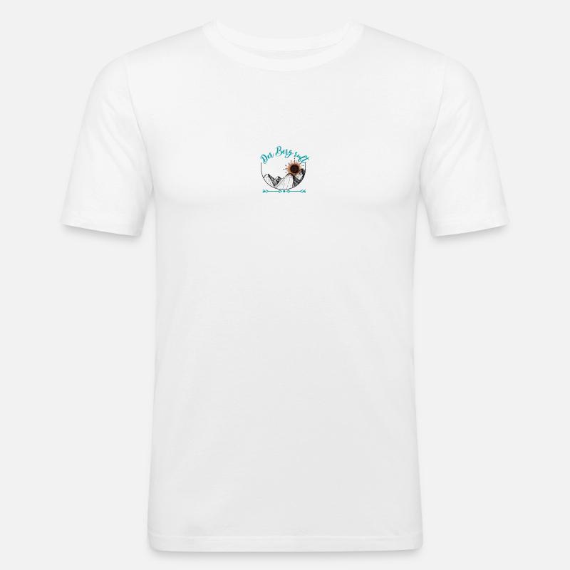 Der Berg ruft - Männer Slim Fit T-Shirt - Weiß