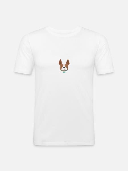 Hund - Männer Slim Fit T-Shirt - Weiß