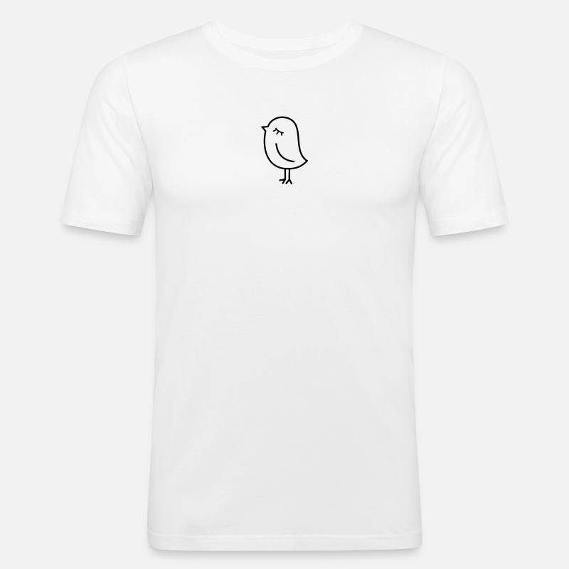 Spatz Vogel – Piepmatz Küken Tweet Vögelchen - Männer Slim Fit T-Shirt - Weiß