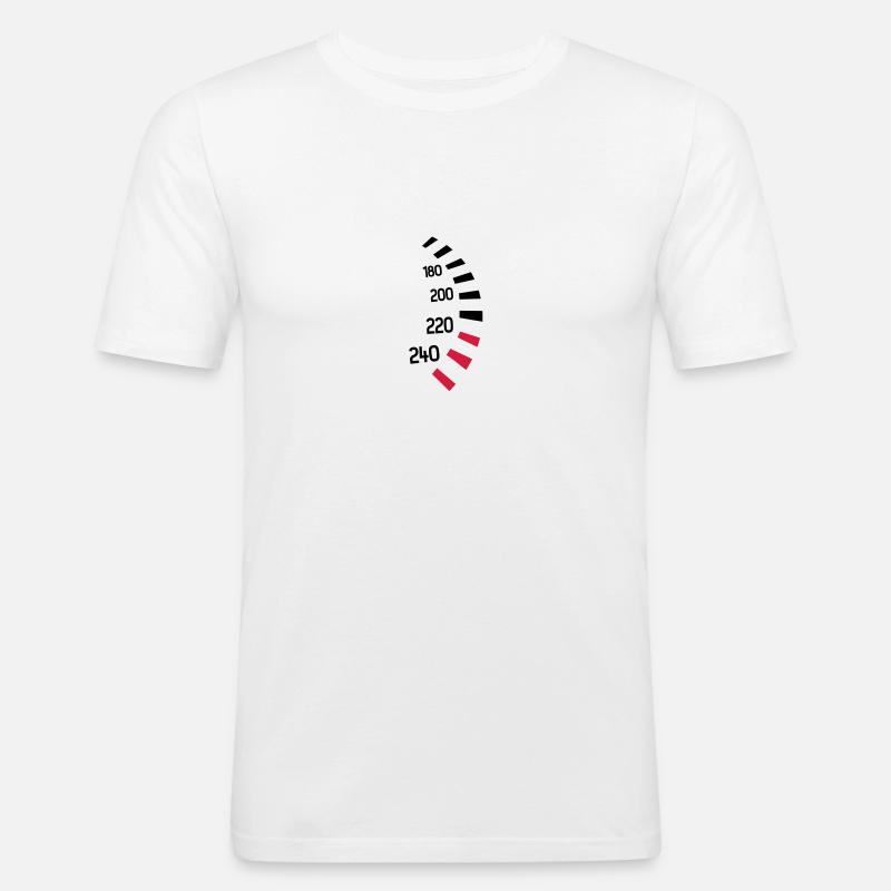 Tacho Geschwindigkeit - Männer Slim Fit T-Shirt - Weiß