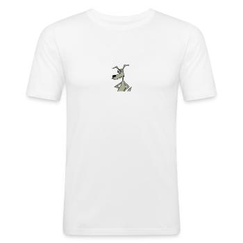 KÜNSTLICH INTELLIGENTES DESIGN - Männer Slim Fit T-Shirt - Weiß - Vorne - Nik (191cm)