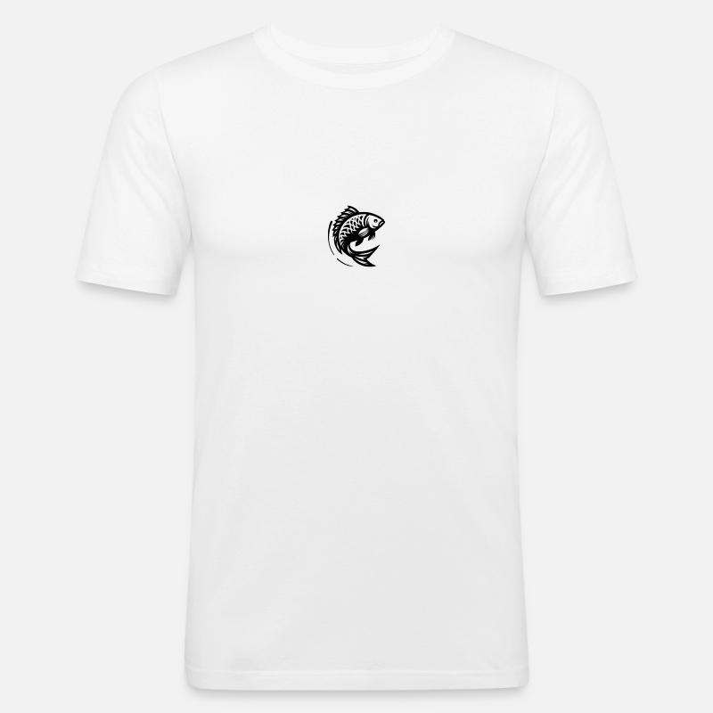Fischlogo - Männer Slim Fit T-Shirt - Weiß