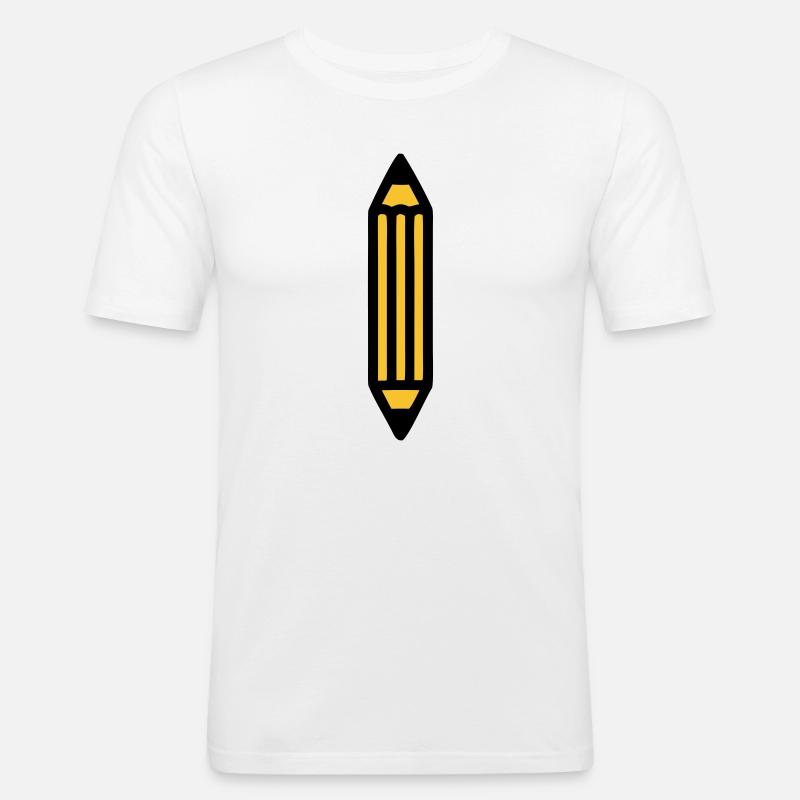 Bleistift Schreiben Autor Kunst - Männer Slim Fit T-Shirt - Weiß