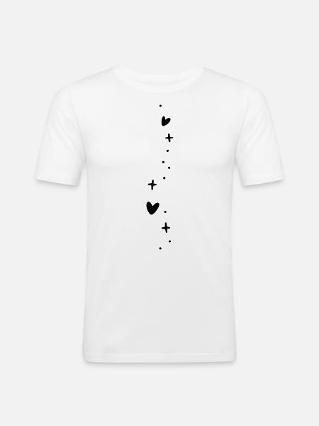 Süße Herzen Sterne Dekoration - Männer Slim Fit T-Shirt - Weiß