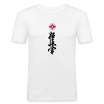 kyokushin - T-shirt près du corps Homme - blanc - Devant - Nik (191cm)