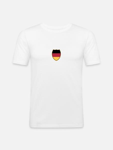 Wappen_von_Deutschland-3c - Männer Slim Fit T-Shirt - Weiß