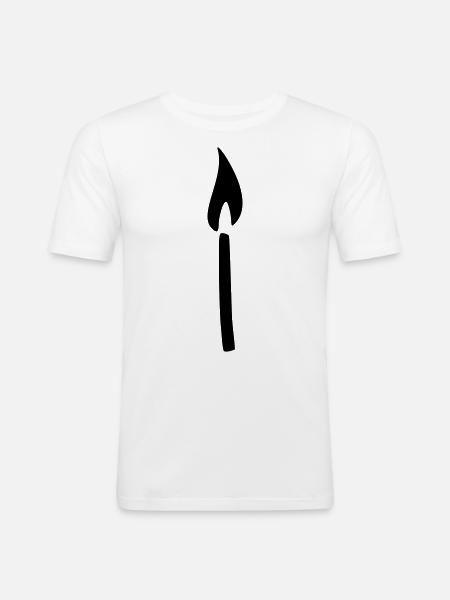 Match Candle - Men's Slim Fit T-Shirt - white