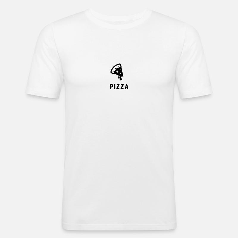 Pizza - Männer Slim Fit T-Shirt - Weiß
