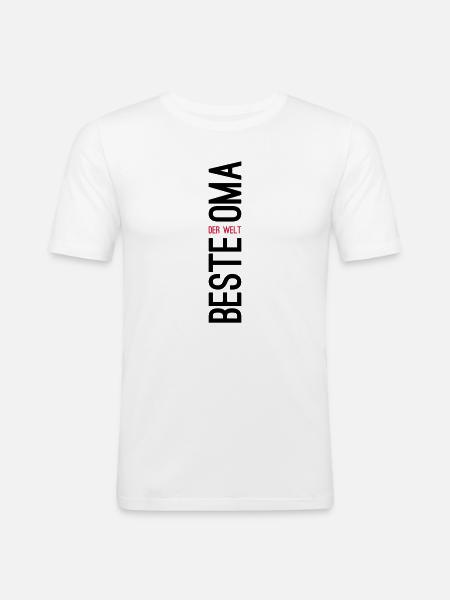 Beste Oma der Welt - Männer Slim Fit T-Shirt - Weiß