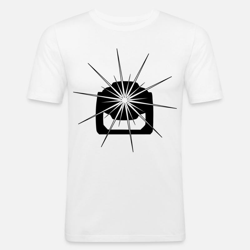 Movinghead in Schwarz - Männer Slim Fit T-Shirt - Weiß