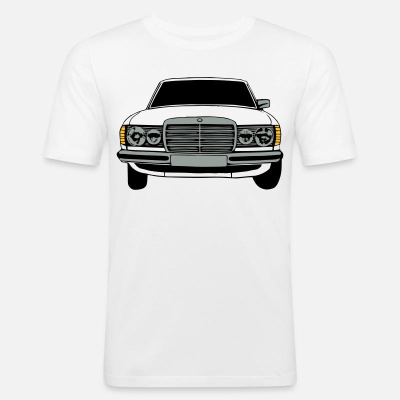 MB W123 Youngtimer Oldtimer,70er,80er (25) - Männer Slim Fit T-Shirt - Weiß