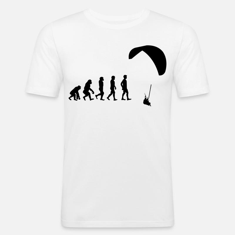Evolution Gleitschirm - Männer Slim Fit T-Shirt - Weiß