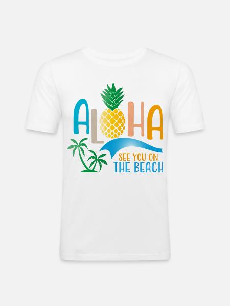 Beach - Men's Slim Fit T-Shirt - white