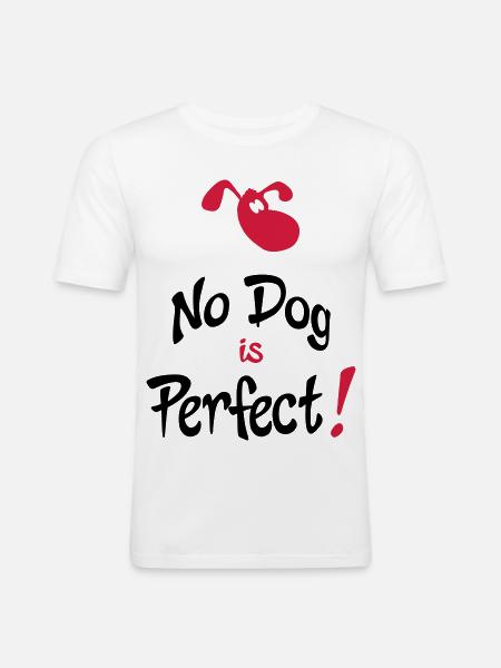 humorous dog - Men's Slim Fit T-Shirt - white