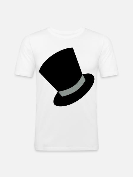 zylinder - Männer Slim Fit T-Shirt - Weiß