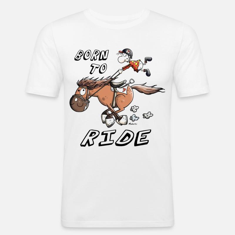 Born to Ride - Männer Slim Fit T-Shirt - Weiß