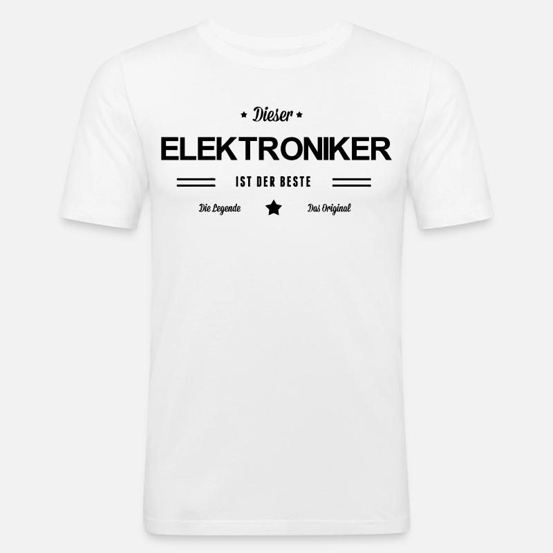 Bester Elektroniker - Männer Slim Fit T-Shirt - Weiß