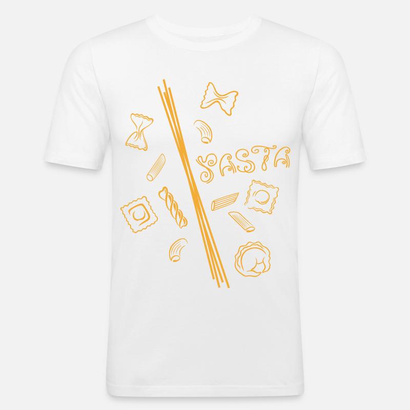 Pasta-Design mit Spaghetti & Nudelformen - Männer Slim Fit T-Shirt - Weiß