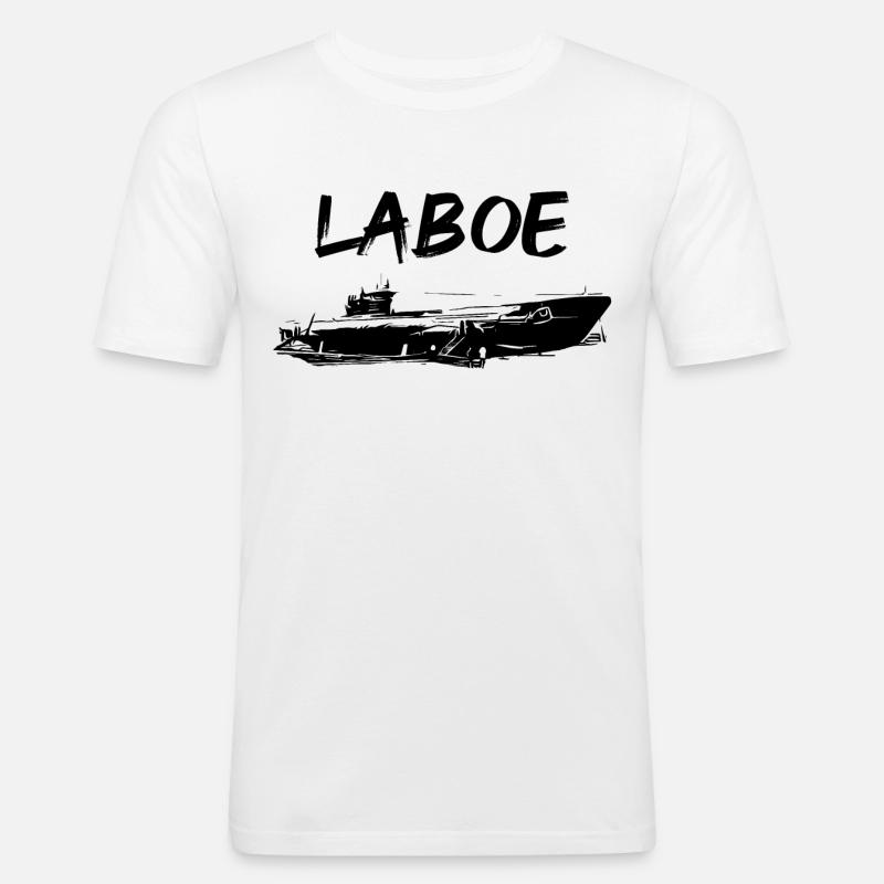 U-Boot Laboe - Männer Slim Fit T-Shirt - Weiß